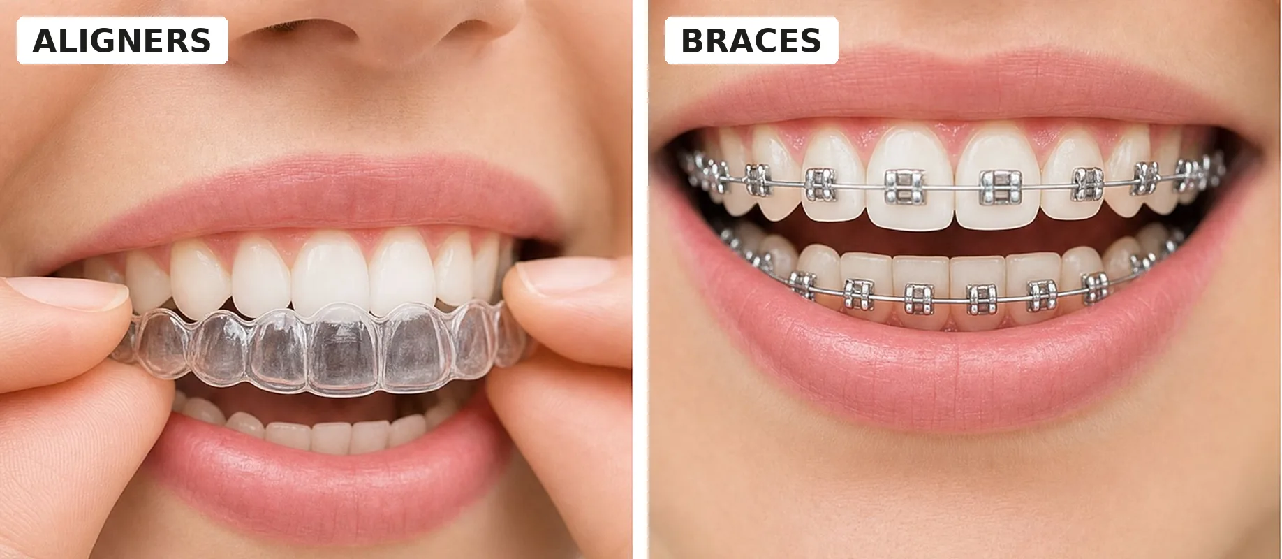 Clear aligners and fixed braces - comparison of methods